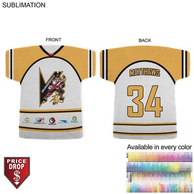 Hockey Jersey Shape Microfiber Dri-Lite Terry Keepsake Towel, Sublimated Front and Back (18"x17")