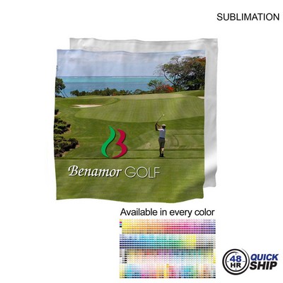 48 Hr Quick Ship - Microfiber Dri-Lite Suede Shammy Cooling Towel, Sublimated Edge to Edge (15"x15")