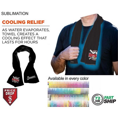 72 Hr Fast Ship - Colored Cooling Towel, Edge to Edge sublimation 2 Sides (12"x40")