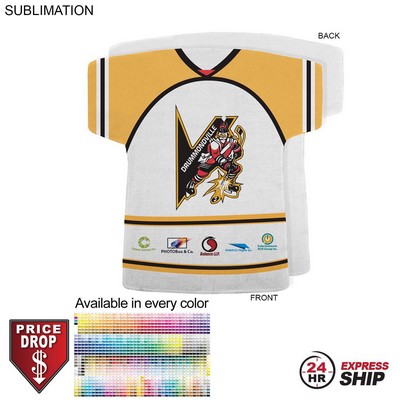 24 Hr Express Ship - Jersey Shape Microfiber Keepsake Towel, Sublimated Front Side (17"x18")