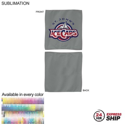 24 Hr Express Ship-Colored Microfiber Dri-Lite Terry Rally, Sports, Skate Towel, Sublimated 15"x15"