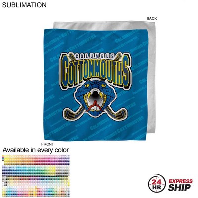 24 Hr Express Ship - Microfiber Dri-Lite Terry Rally, Sweat, Skate Towel, Sublimated (15"x15")