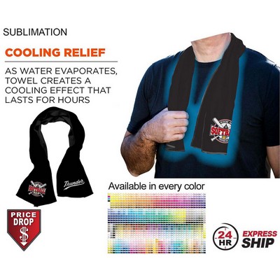 24 Hr Express Ship - Colored Cooling Towel, Edge to Edge sublimation 2 sides (12"x40")