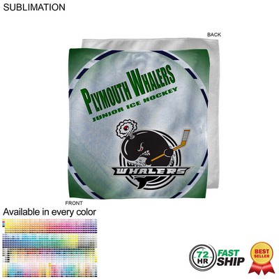 72 Hr Fast Ship - Microfiber Dri-Lite Terry Fan, Cheering, Skate Towel, Sublimated (12"x12")