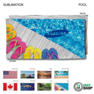72Hr Fast Ship-Stock Design, Heaviest Weight, Plush Velour Terry Beach Towel, Sublimated (30"x60")