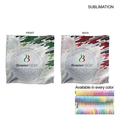 Microfiber Dri-Lite Suede Shammy Cooling 2-Tone Towel, Sublimated Edge to Edge 2 Sides (15"x15")