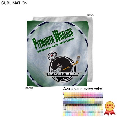 Microfiber Dri-Lite Terry Fan, Cheering, Skate Towel, Sublimated Edge to Edge 1 side (12"x12")