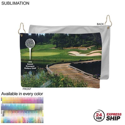 24 Hr Express Ship - Microfiber Dri-Lite Terry Golf Towel, Finished, Nofold (12"x18")