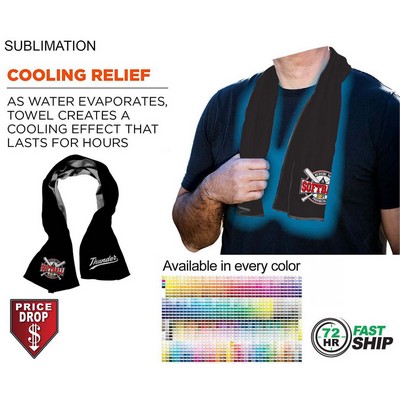 72 Hr Fast Ship - Colored Cooling Towel, Edge to Edge sublimation 1 Side (12"x40")
