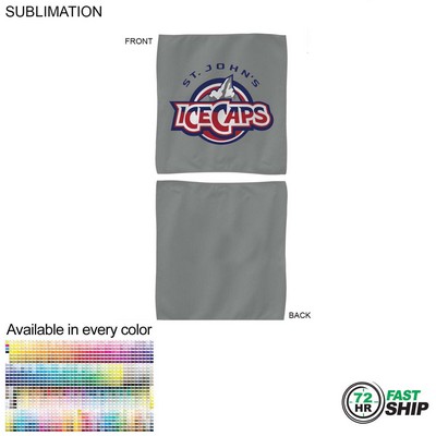 72 Hr Fast Ship - Colored Microfiber Dri-Lite Terry Rally, Sports, Skate Towel, Sublimated (15"x15")
