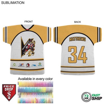 72 Hr Fast Ship - Jersey Shape Microfiber Dri-Lite Terry Keepsake Towel, Sublimated 2 Side (17"x18")