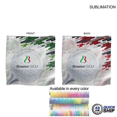 48Hr Quick Ship - Microfiber Dri-Lite Suede Shammy Cooling 2-Tone Towel, Sublimated 2 Side (15"x15")