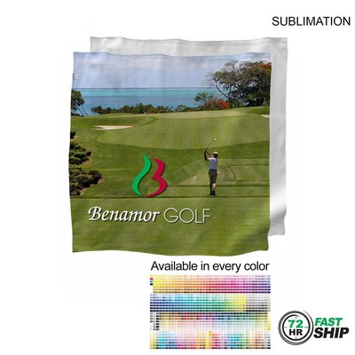 72 Hr Fast Ship - Microfiber Dri-Lite Suede Shammy Cooling Towel, Sublimated Edge to Edge (15"x15")