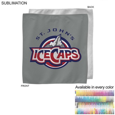 Colored Microfiber Dri-Lite Terry Rally, Sports, Skate Towel, Sublimated Edge to Edge 1 Side 15"x15"